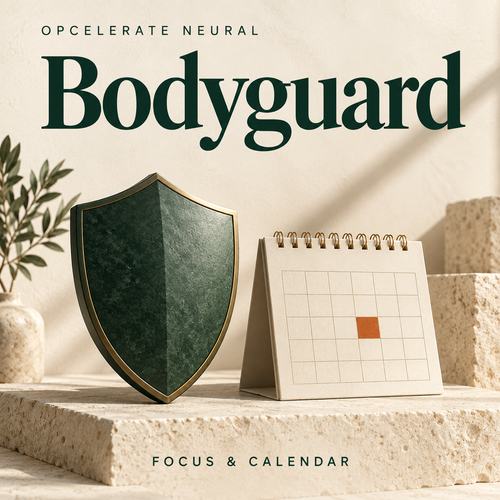 Opcelerate Neural Bodyguard product cover: focus & calendar