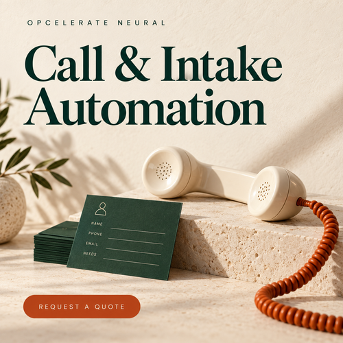 Opcelerate Neural Call and Intake Automation product cover: request a quote