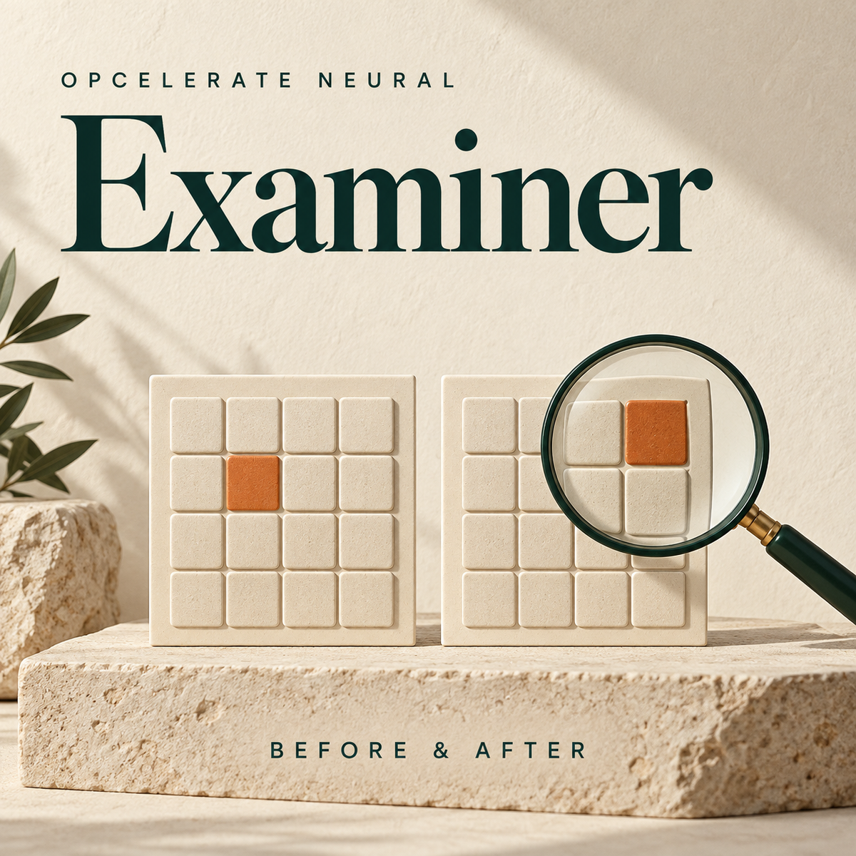 Opcelerate Neural Examiner product cover: before & after
