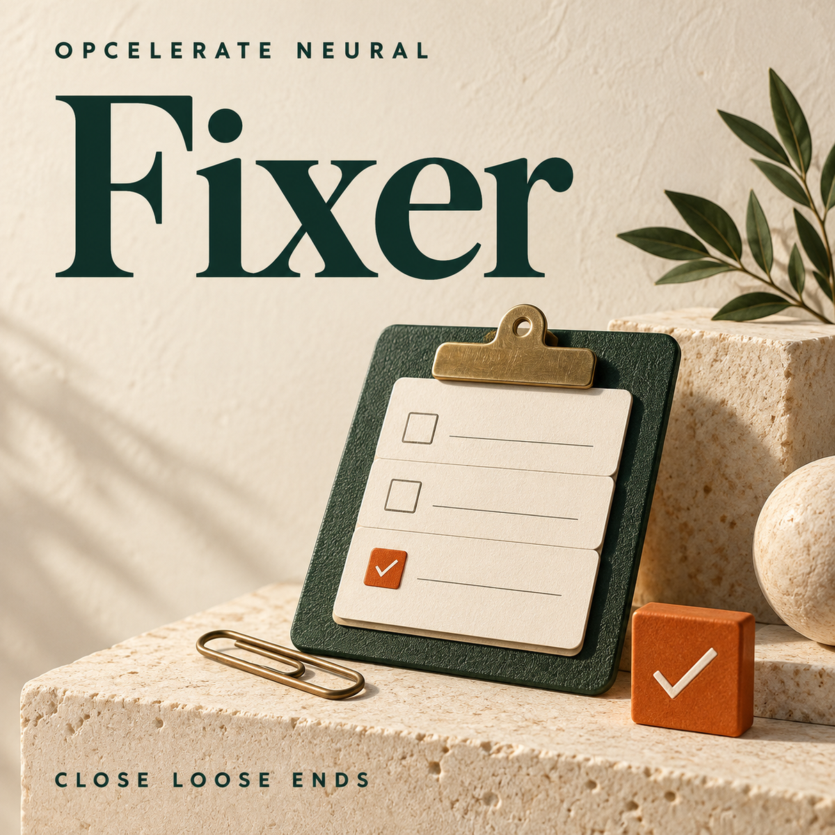 Opcelerate Neural Fixer product cover: close loose ends