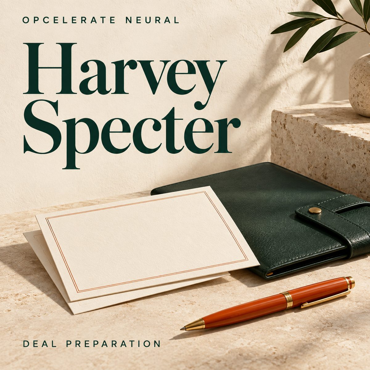 Opcelerate Neural Harvey Specter product cover: deal preparation