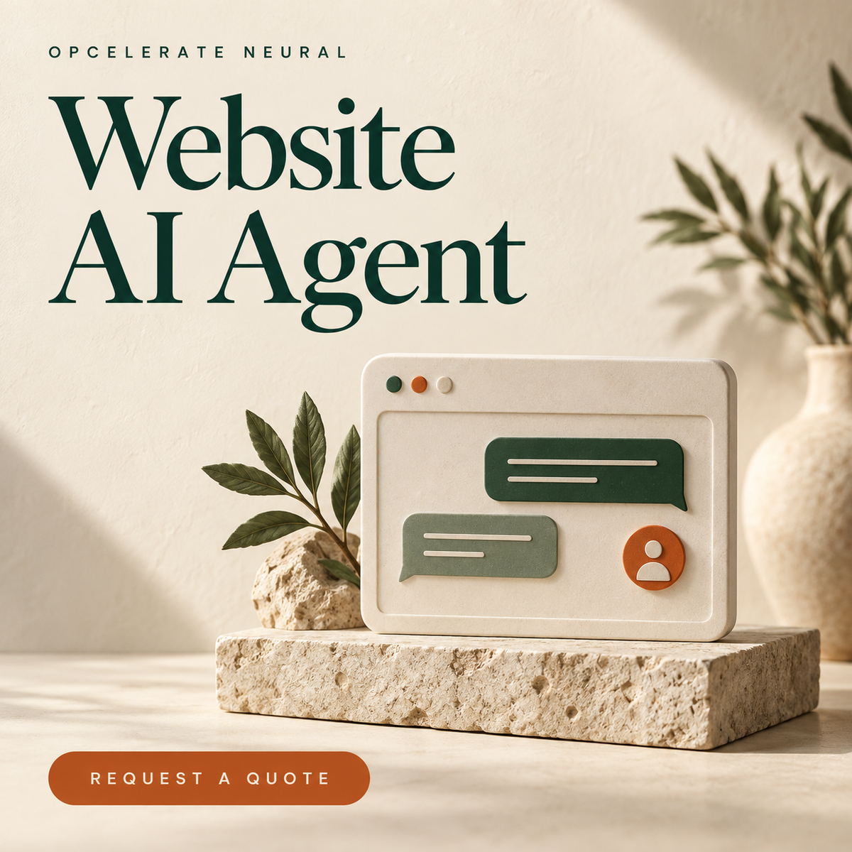 Opcelerate Neural Website AI Agent product cover: request a quote
